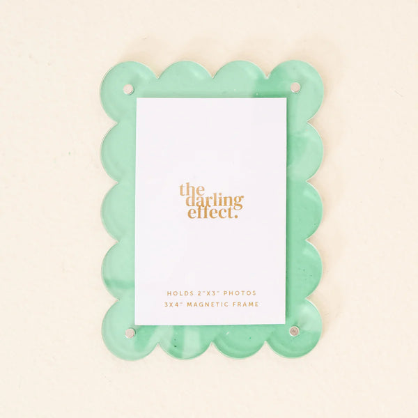 The Darling Effect Mini Magnet Scalloped Acrylic Frame - Minty Green