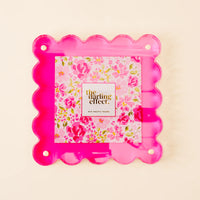 The Darling Effect Square Scalloped Acrylic Frame - Hot Pink