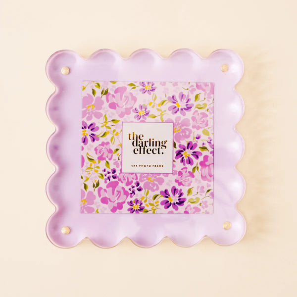 The Darling Effect Square Scalloped Acrylic Frame - Purple