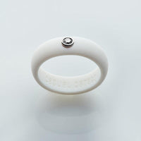 Casual Carats Classic White Silicone and Diamond Band