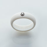 Casual Carats Classic White Silicone and Diamond Band