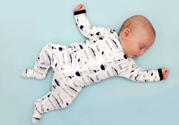 Noomie Zipper Footie Onesie in Yachts