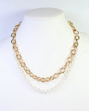 Caroline Hill Hempstead Layered Link Chain and Pearl Necklace