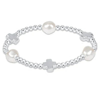 Enewton Signature Cross Admire Pearl Pattern 3mm Bead Bracelet - Sterling