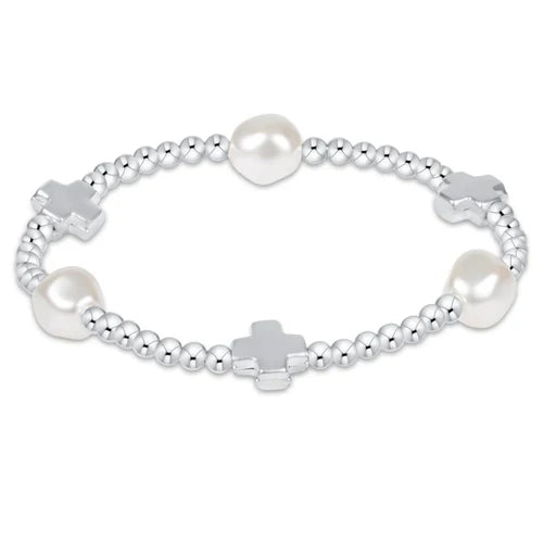 Enewton Signature Cross Admire Pearl Pattern 3mm Bead Bracelet - Sterling