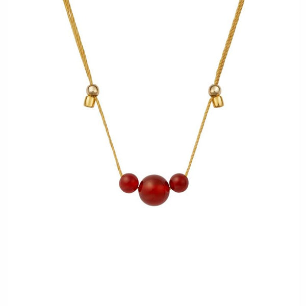 &Livy HyeVibe Multi Gemstone Necklace - Carnelian on Gold