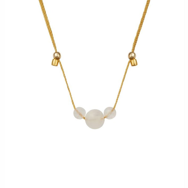 &Livy HyeVibe Multi Gemstone Necklace - Rose Quartz on Gold