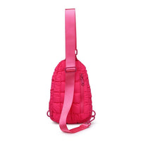 Sol and Selene Rejuvenate - Quilted Puffer Nylon Sling Backpack in Hot Pink