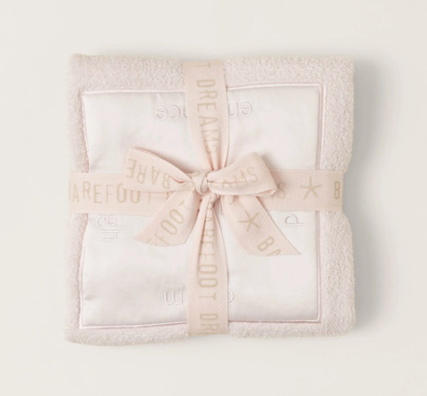 Barefoot Dreams CozyChic® Receiving Blanket with Satin Trim in Pink