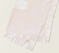 Barefoot Dreams CozyChic® Receiving Blanket with Satin Trim in Pink