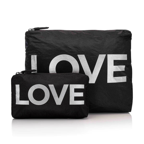 Hi Love Two Pack Set in Black with Silver LOVE
