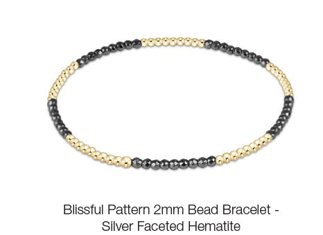 Enewton Blissful Pattern 2mm Bead Bracelet - Silver Faceted Hematite