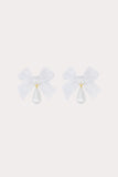 Petite Moments Bow Drop Pearl Earring