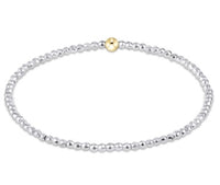 Enewton Bright Silver Faceted Hematite 2mm Bead Bracelet