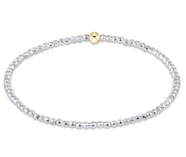 Enewton Bright Silver Faceted Hematite 2mm Bead Bracelet