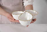 Pampa Bay Organic Three Section Server in White with Gold Trim