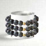 Lenny and Eva Gemstone Bracelet in 10mm Charcoal Jasper