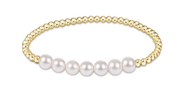 Enewton Classic Gold Beaded Bliss 3mm Bead Bracelet with 6mm Pearl