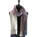 Persuasion Crosslines Scarf in Tan/Old Rose/Soft Purple