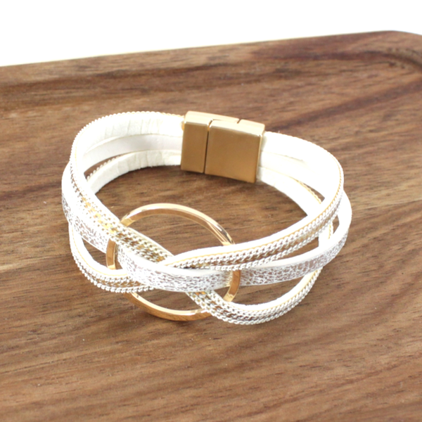 Persuasion 3 Row Metal Circle Bracelet
