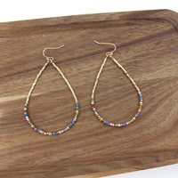 Persuasion Glass Bead Teardrop Hoop Earring