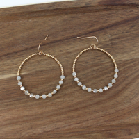 Persuasion Open Grey/Nude Stone Hoop Earring