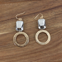 Persuasion Aurora Stone and Circle Dangle Earring