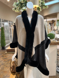 Persuasion Black Faux Fur Accent Cape
