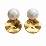 Persuasion Cotton Pearl and Disk Drop Earring