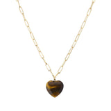 Persuasion Puffy Stone Heart Necklace