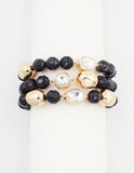 Persuasion Three-Row Crystal and Bead Bracelet