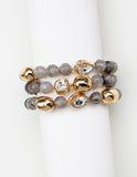 Persuasion Three-Row Crystal and Bead Bracelet