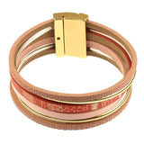 Origin Multi Row Bracelet - Printed Leather, Solid Leather and Metal