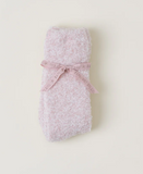 Barefoot Dreams CozyChic Heathered Socks in Dusty Rose/White