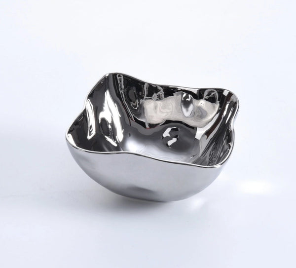 Pampa Bay Small Organic Square Bowl in Silver
