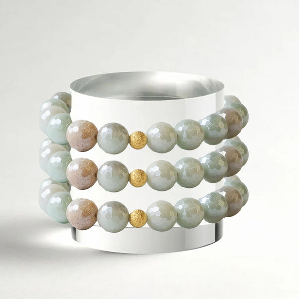 Lenny and Eva Gemstone Bracelet in 10mm Faceted Amazonite