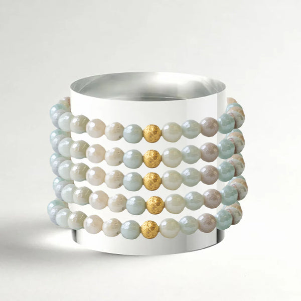 Lenny and Eva Gemstone Bracelet in 6mm Faceted Amazonite