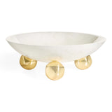 Jonathan Adler Fontana Bowl in White with Brass
