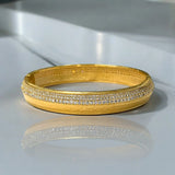 Tat2 Gold Pave Norma Hinged Bangle Bracelet