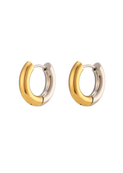 Hjane Jewels Two-Tone Huggie Hoop Earrings