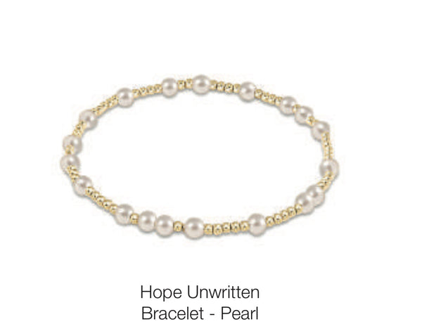 Enewton Hope Unwritten Bracelet -2mm Gold with 4mm Pearl Beads