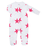 Sammy and Nat Bold Stars Footie Romper in Pink