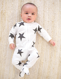 Sammy and Nat Bold Stars Footie Romper in Black