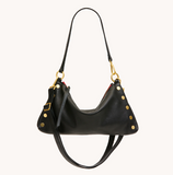 Hammitt Kyle Medium in Black Brushed Gold Red Zip