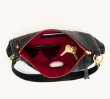 Hammitt Kyle Medium in Black Brushed Gold Red Zip