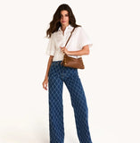 Hammitt Kyle in Mahogany Pebble with Brushed Gold Red Zip