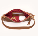 Hammitt Kyle in Mahogany Pebble with Brushed Gold Red Zip