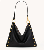 Hammitt Kyle Large in Black Brushed Gold Red Zip