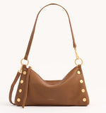 Hammitt Kyle in Mahogany Pebble with Brushed Gold Red Zip