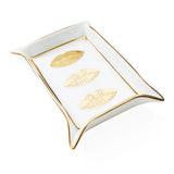 Jonathan Adler Lips Valet Tray in White/Gold